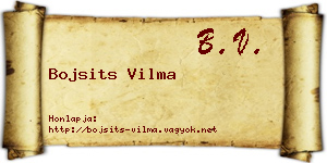 Bojsits Vilma névjegykártya